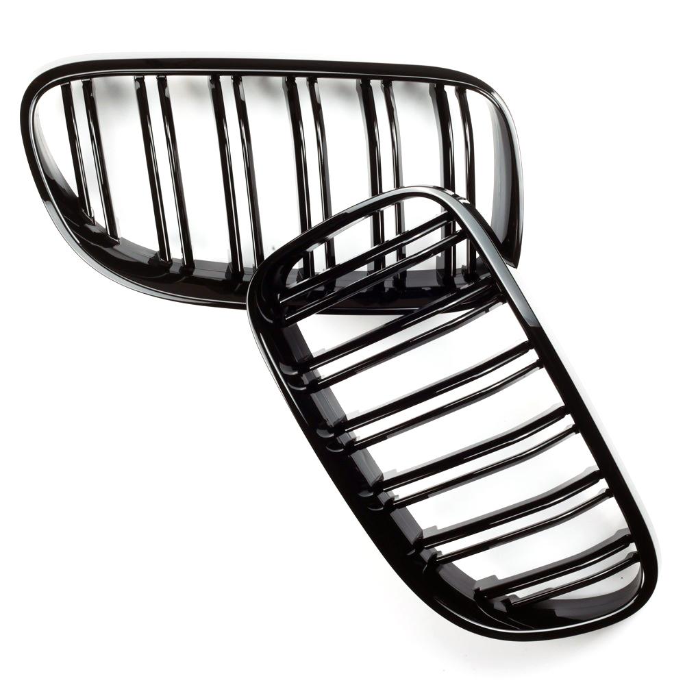 2 Stücke Auto Stil Glanz Schwarz Vorne Niere Doppel Lamellen Grill Grille Für-BMW E92 E93 3-Serie 328I 335I Coupe LCI 2010-2013