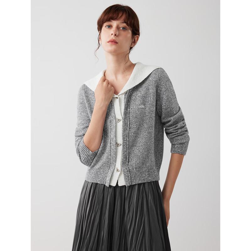 ELLE Alpaca Blend Faux Two-Piece Knit Cardigan