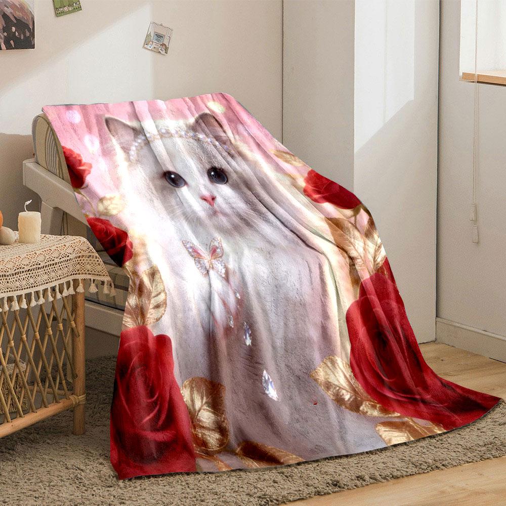 6 Sizes Diamond Crown and Animals  Blanket Warm Soft Fluffy Kids and Adult Sofa Bed Throw Blanket Outdoor Travel Camping