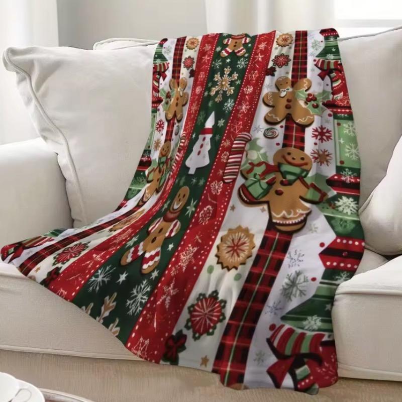 Gingerbread Galore: Christmas Blanket with Festive Flair Soft and Comfortable New Year Home Decoration Gift
