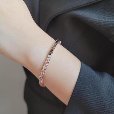 Dindeuri Minimal Silver Mix Bracelet Women's Clean Gold