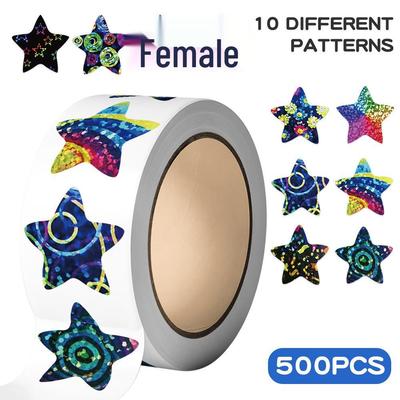 500 Shiny Star Stickers Roll for Journals, DIY Decoration, and Envelope Sealing