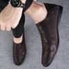 Men's shoes 2025 summer new men's large-size casual leather shoes British soft-soled soft leather lazy one-pedal Doudou shoes