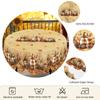 1 Piece Thanksgiving Round And Rectangular Tablecloth, Various Sizes, Autum Pumpkin Wheat Ear Orange Plaid Tablecloth, Table Cover For Home Kitchen, T