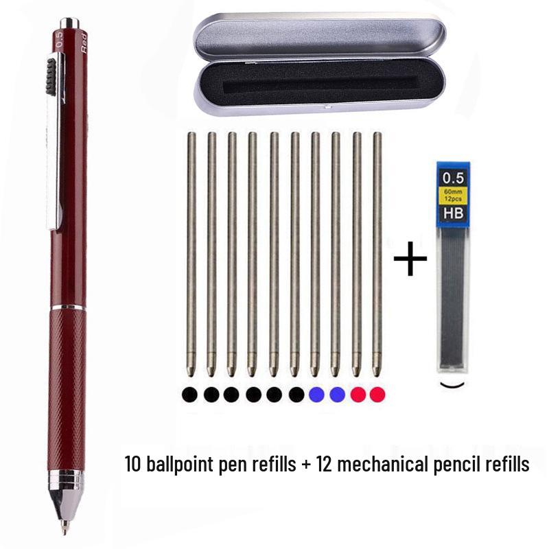 4-in-1 Multifunktionsstift: Mehrfarbiger Kugelschreiber, Druckbleistift, Gelstift mit Schwerkraft-Sensor-Technologie