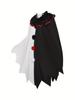Halloween Black and White Cloak Makeup Ball Costumes, Horror Crazy Cartoon Dolls Cosplay, Stage Performance Costumes