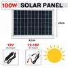 18V Solar Panel 100W With Dual USB Waterproof Outdoor Hiking Camping Portable Battery Mobile Phone Charging Bank Charger Panel