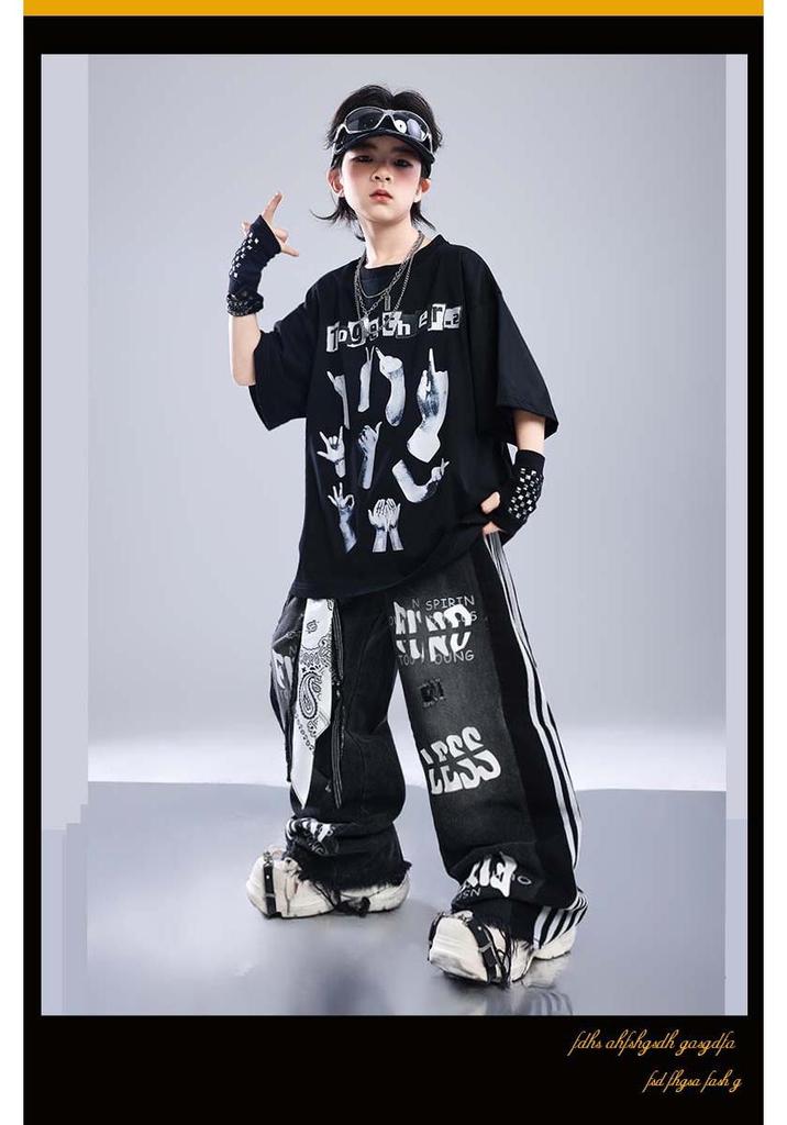 Kids' Hip Hop Street Dance Performance Wear - Trendy Summer Outfits for Boys and Girls
