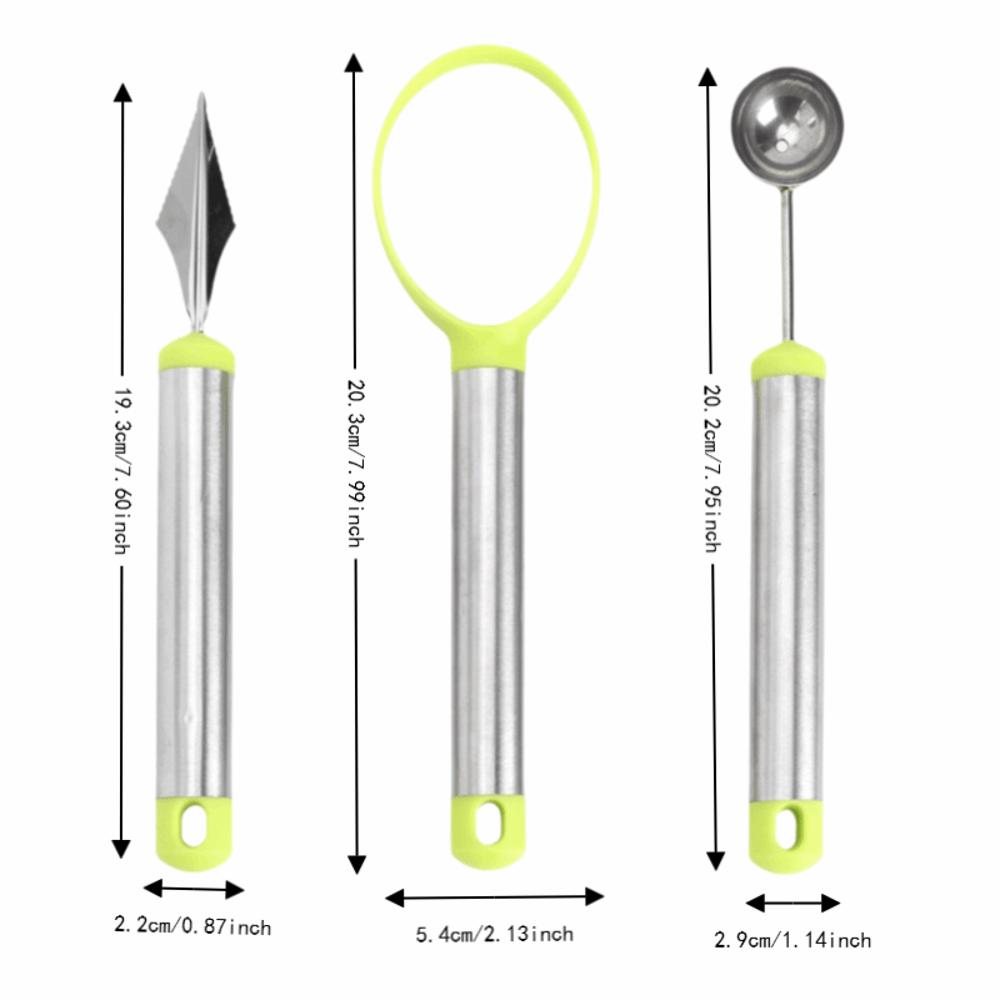 Green Silver Fruit Carving Tool Stainless Steel Fruit Carving Device Fruit Cutting