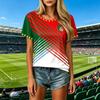 Women's Football Neck Short Sleeve T-Shirt for Soccer Fan