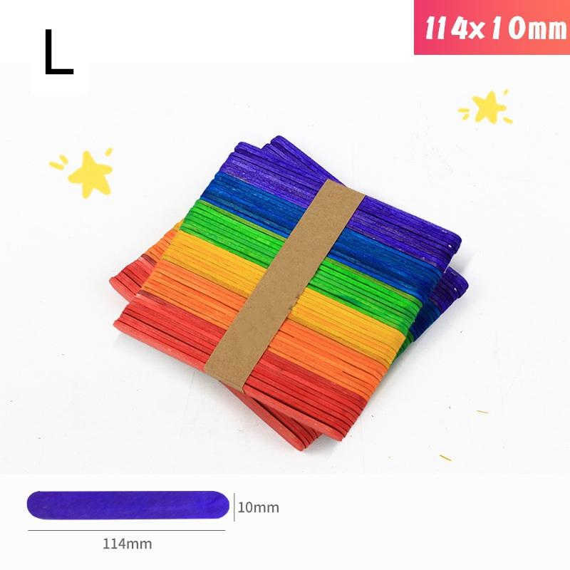 100Pcs Wooden Chip Natural Handicraft Material Ice Cream Sticks For Children'S Diy Handmade Wood Strip Party Creative Supplies