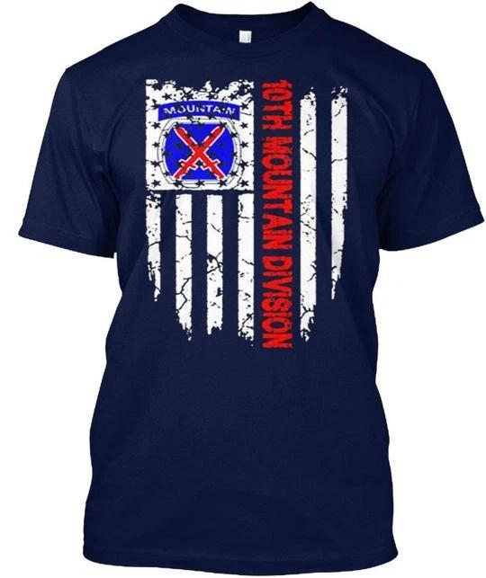 

10th Mountain Division American Flag - T shirt Made in the USA Size S to 5XL 2XL