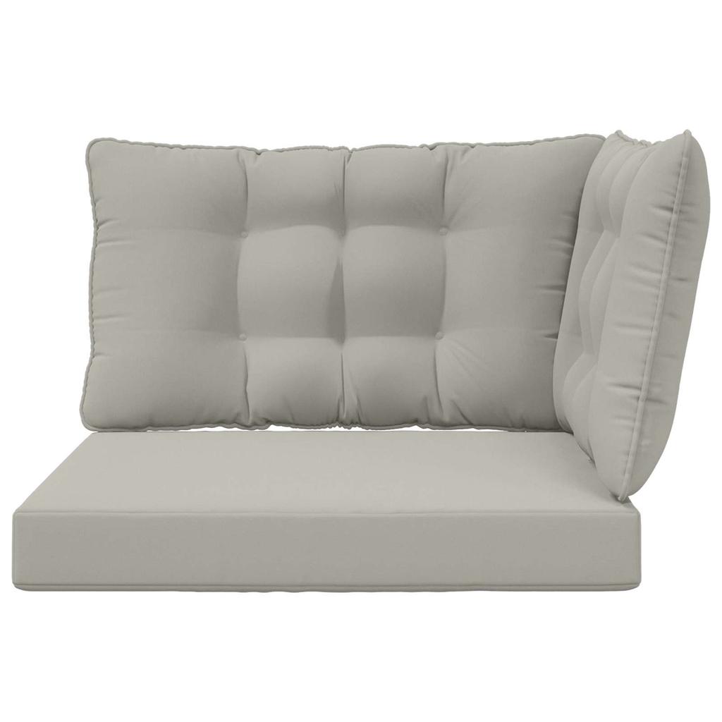 Outdoor Sofa Cushion Set 3 Pcs Grey Polyester