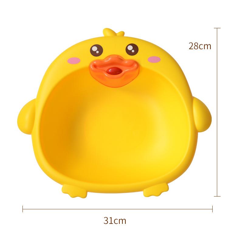 Baby Wash Basin Baby Play Basin Plastic Basin Children Bath Toy Bucket Bathroom Multifunctional Water Spray-yellow