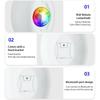 Bluetooth-Compatible Music Player Oval Starry Sky Projector Lamp Aurora Night Light with Remote