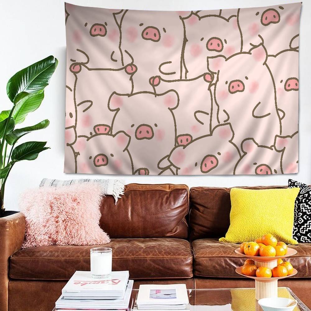 

Cute Cartoon LLulu The Piggy Colorful Tapestry Wall Hanging Bohemian Wall Tapestries Mandala Wall Hanging Sheets 74x94cm(29x37in)