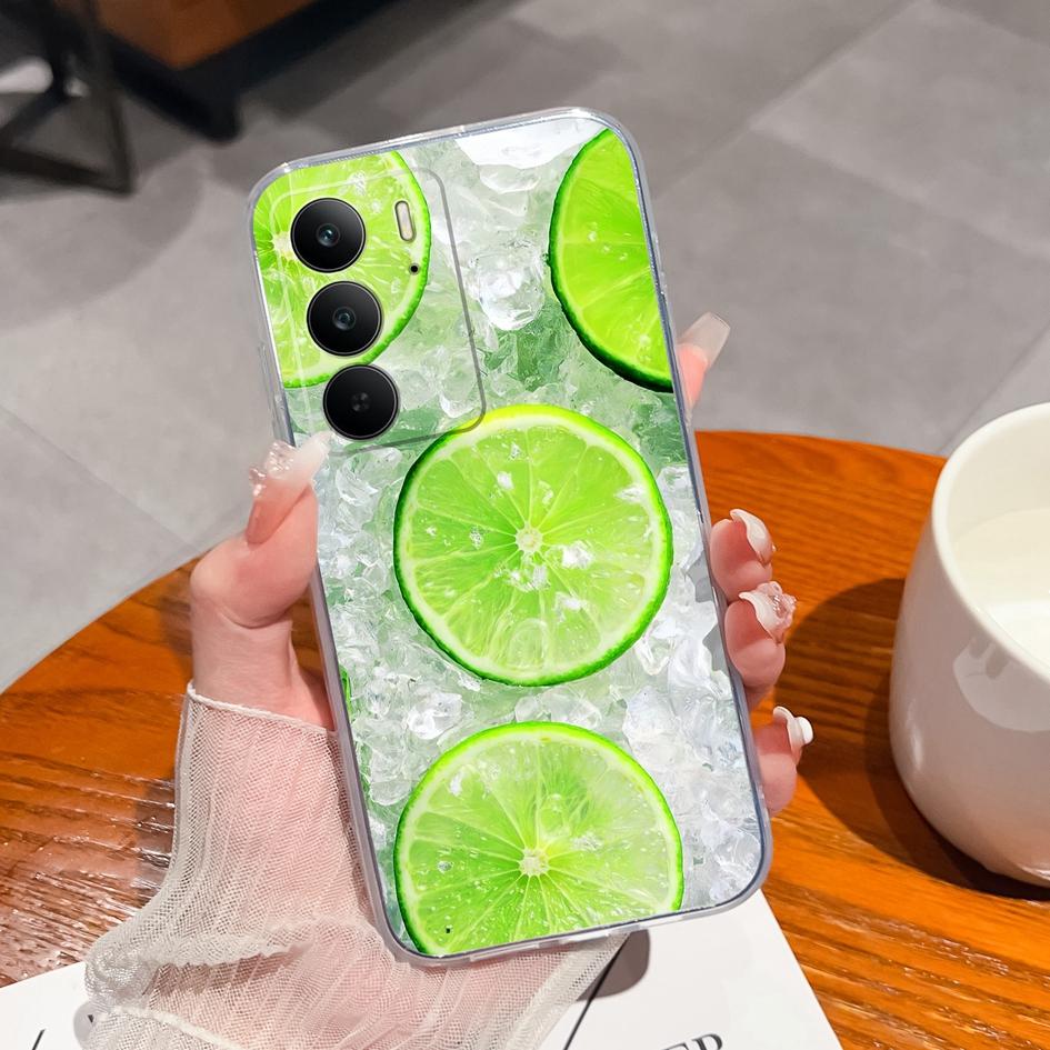 Pentru OPPO Reno 13 Pro 13F 13+ Neo7 Find X8 Pro P1 Speed Realme C75 Husă Nouă de Telefon Frumoasă Pepene Verde Lămâie Transparent TPU Carcasă Rezistentă la Șocuri Pentru Oppo Capa