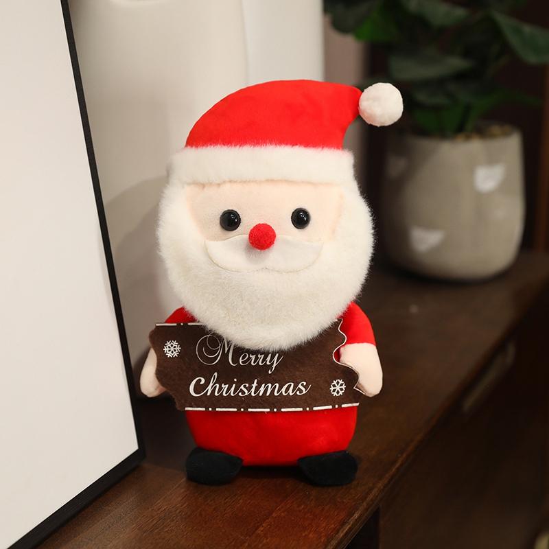 

Xmas Plush Stuffed Animals Cartoon Penguin Santa Claus Elk Xmas Teddy Bear Desktop Ornament Merry Xmas Decors Designed For Children 23cm