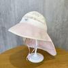 Summer Wide Brim Sun Hat for Kids - Cute Mesh Sun Protection Hat with Shawl