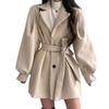 Sense for Petite Women's Woolen Coat 2023: Trendy Korean-Style Loose Mid-Length Autumn/Winter Nizi Coat