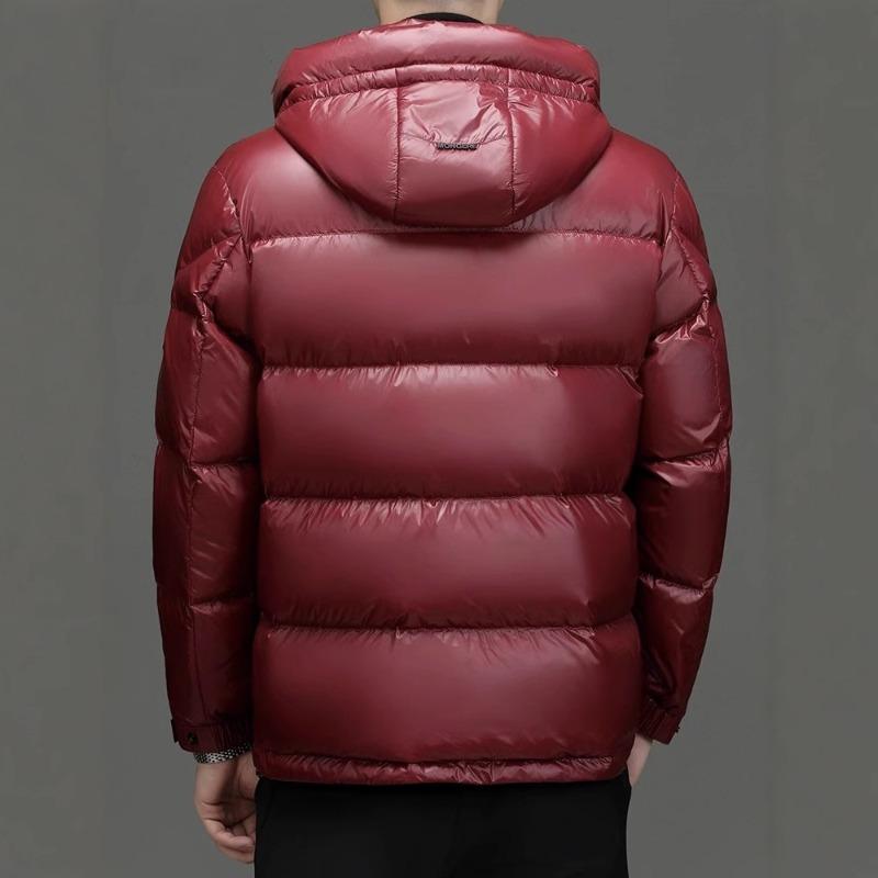 Black gold and white duck down men's down jacket thickened and warm in winter Middle-aged cold weather clothing Hooded jacket top men's cotton jacket