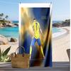 Cristiano Ronaldo Aufdruck Strandtuch Schnelltrocknend Super Saugfähig Weiches Badetuch zum Schwimmen Strand Reisen Fan Souvenir Geschenk