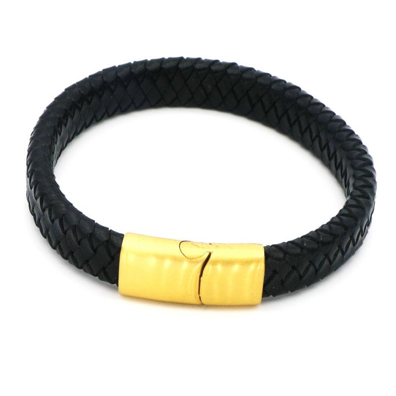 Meier Titanium Steel Braided Bracelet Leather Cord Men's and Women's Stainless Steel Bracelet Jewelry Braided Bracelet