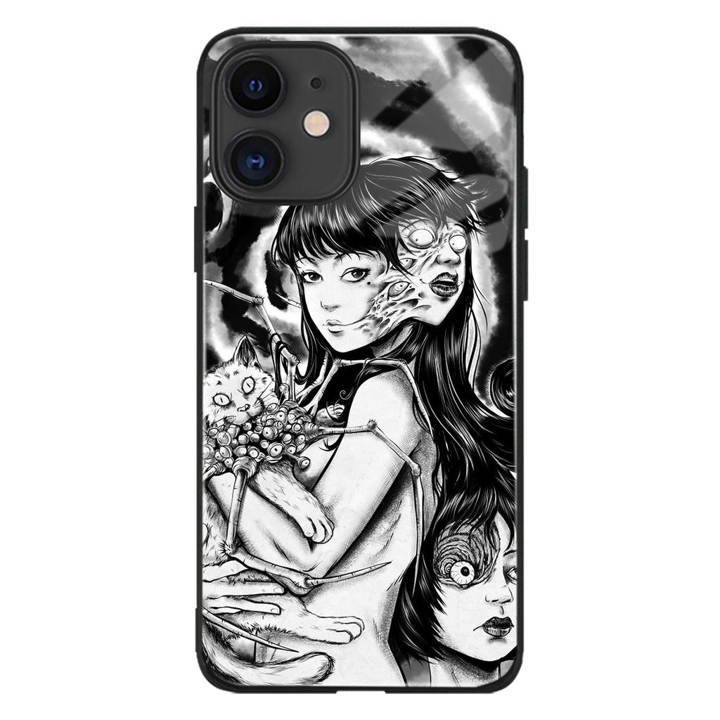 Lesklý skleněný kryt na telefon Junji Ito Tomie Kawakami Anime Manga pro iPhone SE 6s 7 8 Plus X Xr Xs 11 12 13 Mini Pro Max Samsung