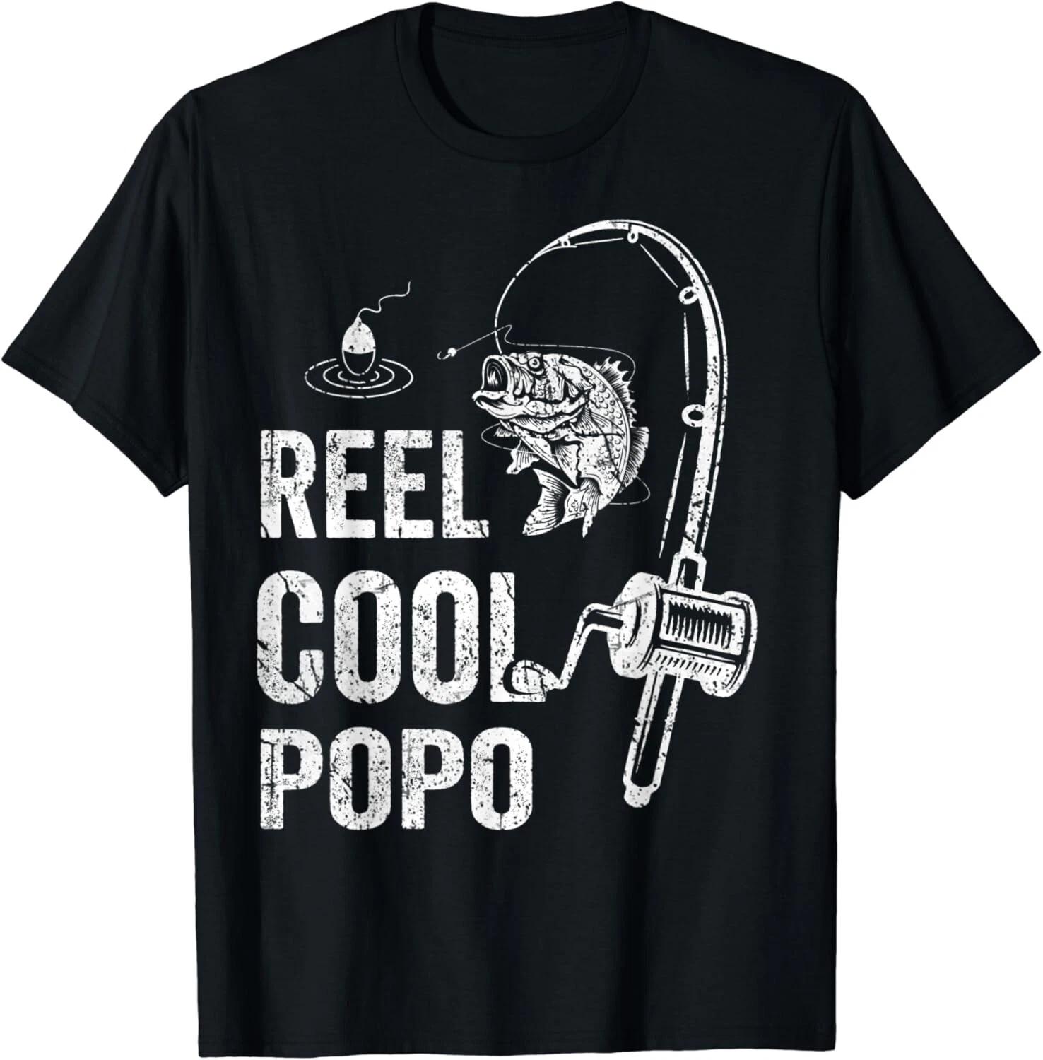 Mens Funny Reel Cool Popo T-Shirt Fishing Father s Day Gift Unisex T-Shirt S