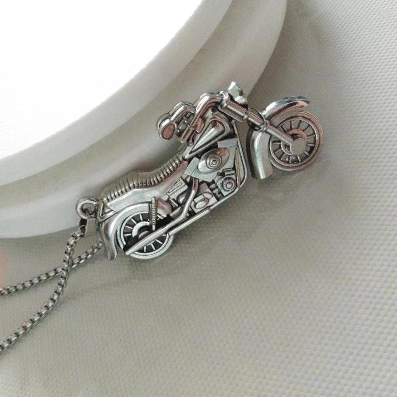 Retro Motorcycle Motorcycle Necklace Trendy Male Punk Ins Student Harley Motorcycle Versatile Pendant New Style 60CM