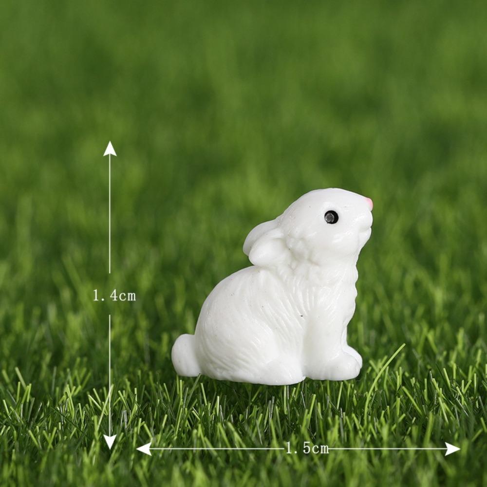 8pcs Mini Miniature Statues Easter Rabbit Desktop Ornaments  Fairy Garden Accessories