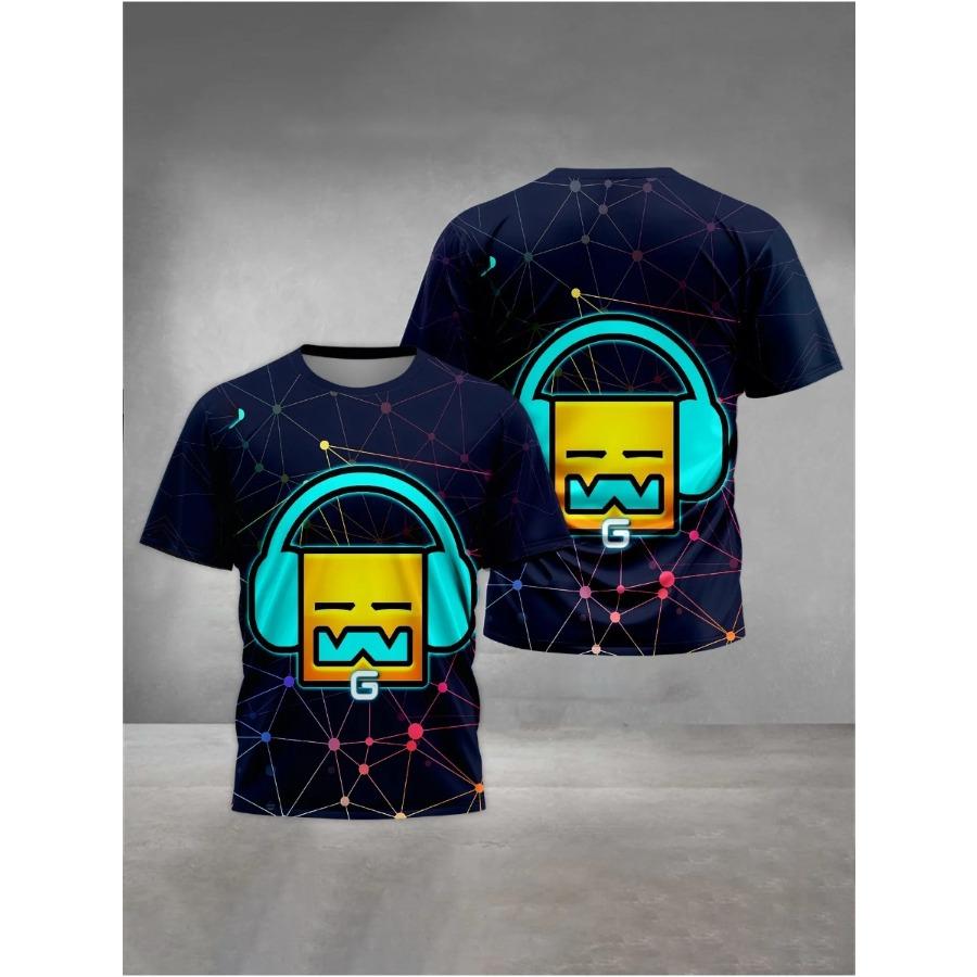 Game Geometry Dashs Print Baby Clothing 7 to 13Years Male Outdoor Clothes for Children Boy Girl Child T-Shirt Top Shirts