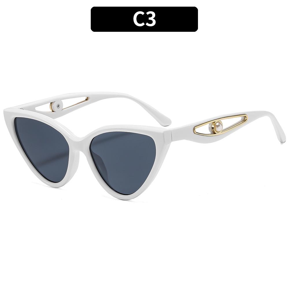 Women's Sunglasses, Fashionable Cat Eye Sunglasses, Pearl Decorative Sunglasses.