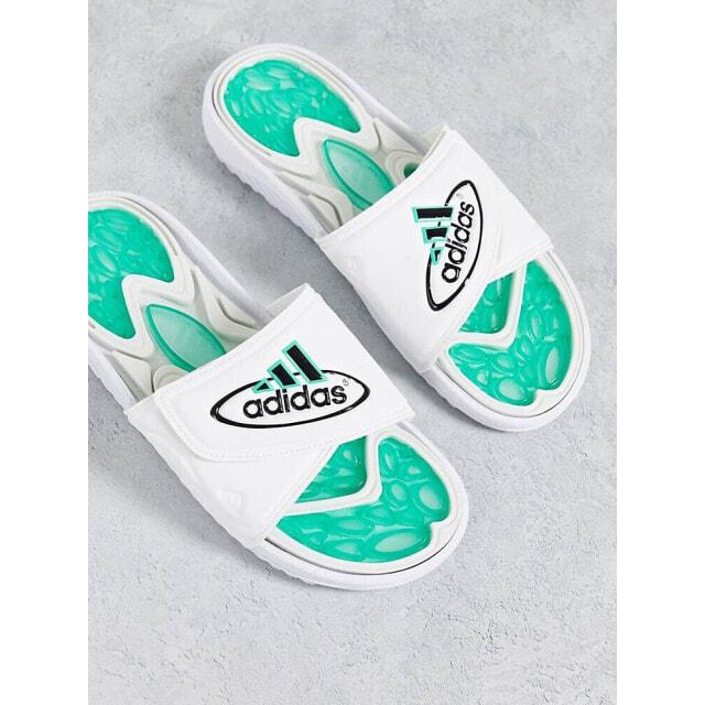 

Бело-зеленые шлепанцы adidas Originals Retossage