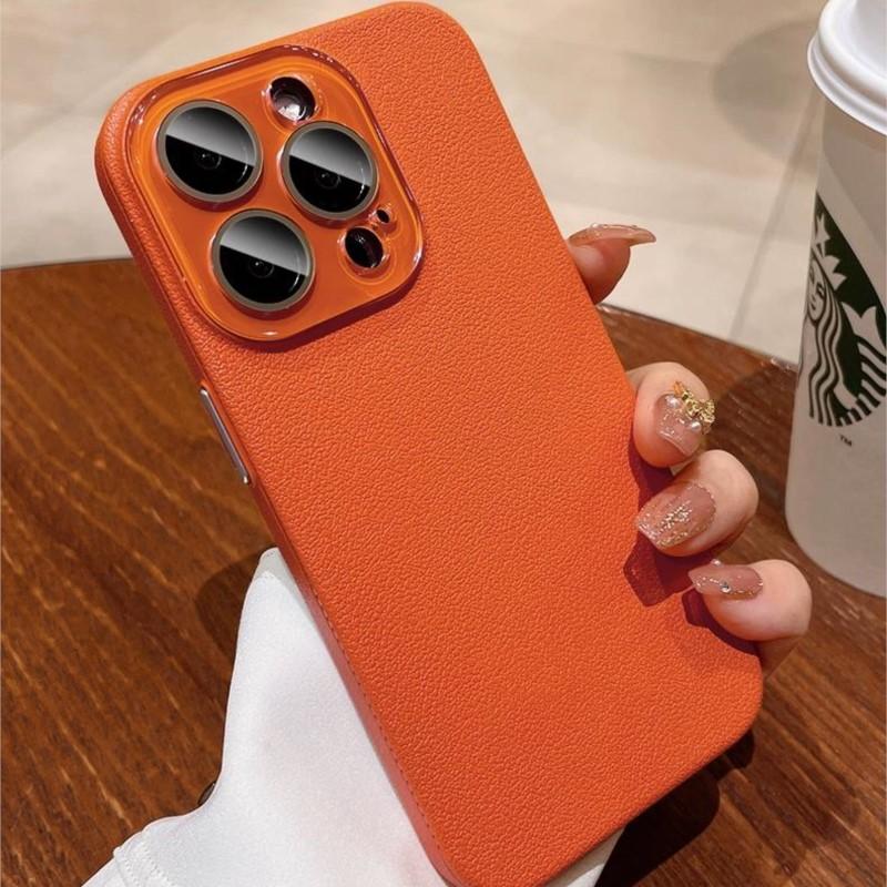 Luxury Leather Texture Silicone Case for Apple iPhone 16 15 14 Plus 13 12 Pro Max Glass Camera Lens Protection Shockproof Cover