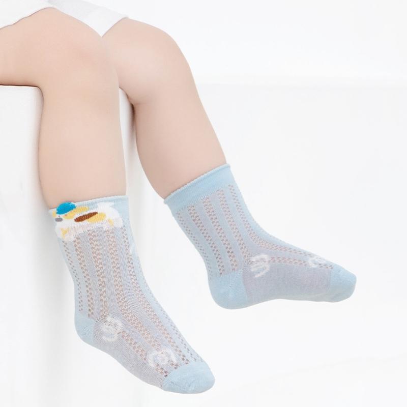 Baby Socks Summer Thin Mesh Breathable Cartoon Cute Dog printing Soft Knit Mid Tube Socks Boy Girl Infant Kids Casual Socks