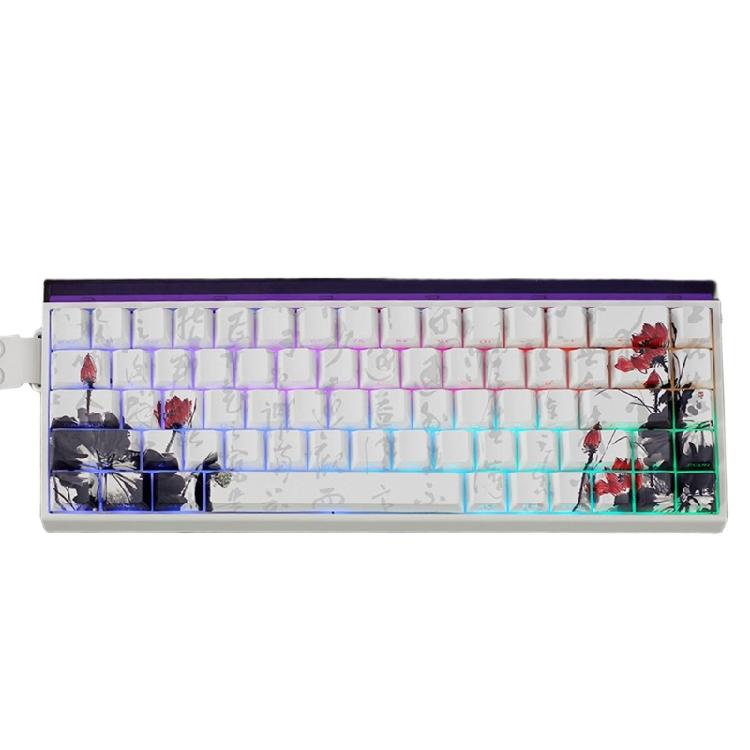 Professional PBT Keycaps MXes 60/68Keys Dyes Sublimated Plums Flower Pattern Ergonomic OEM Profile Computer Access
