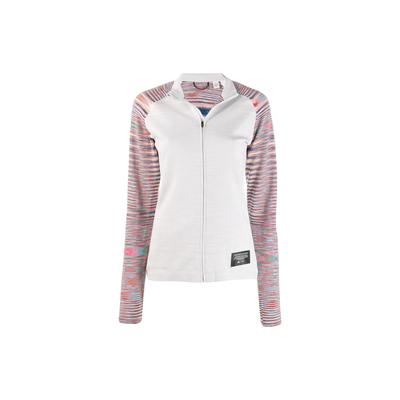 X Colaboración Missoni Chaqueta Deportiva Vintage con Cuello Mao Estampada con Cremallera para Mujer Chaqueta Gris DS9326
