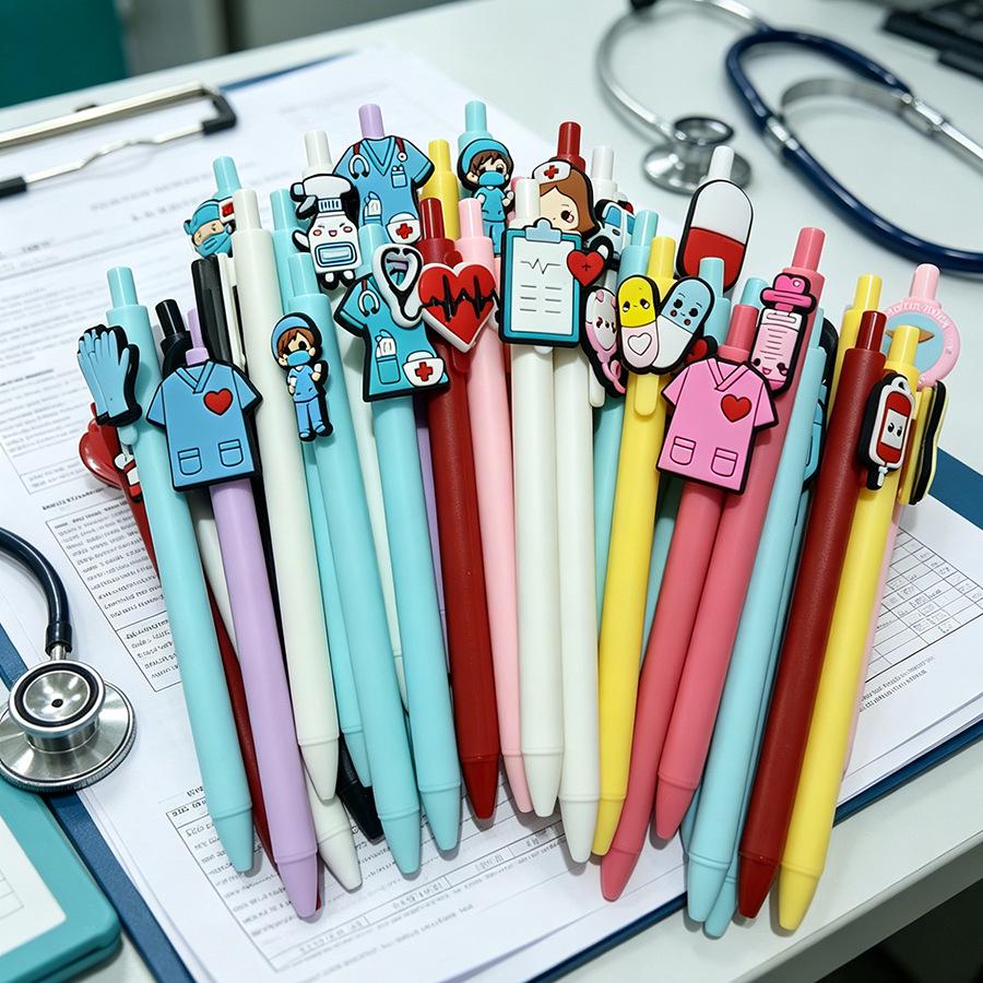 Medical & Nursing Series Sticker Pen - Soft PVC Rubber for Students