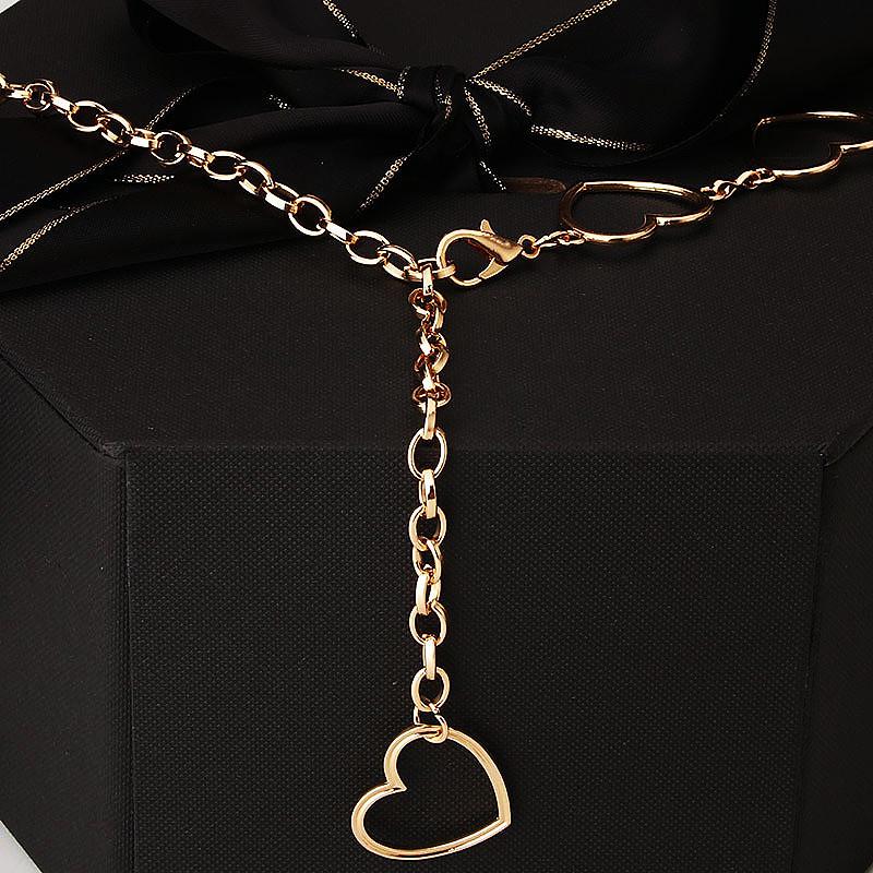 Fashion versatile clothing metal hook accessories women, simple hollow love fringed waist chain