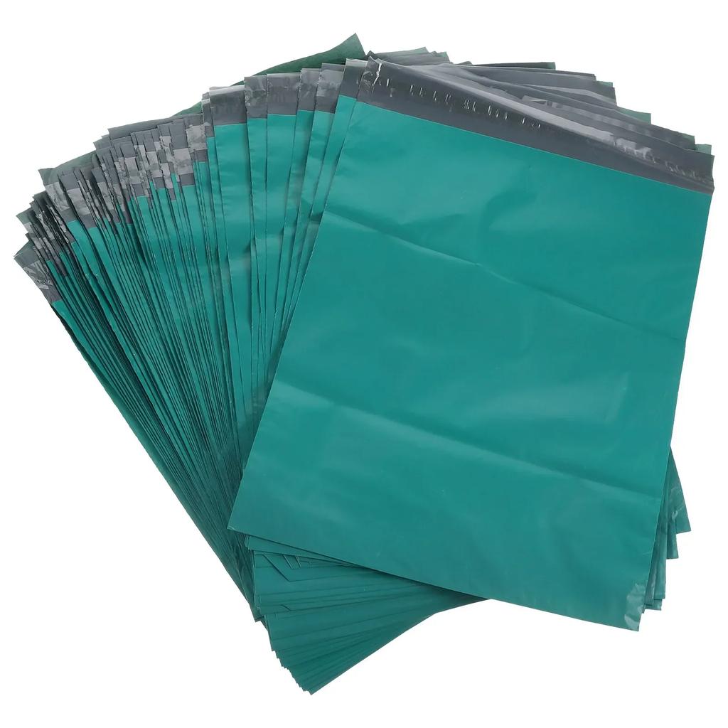 New 100Pcs Plastic Courier Green Bag Express Packaging Bags Thicken Clothing Waterproof Mailing Bags Self Seal Envelope Pouch