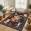 Cat Theme Crystal Velvet Rug Personalized Custom Name Text Soft Floor Mat Home Decor