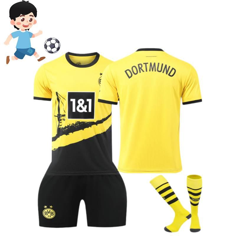 2324 Domácí dres Dortmundu pro děti a dospělé Materiál z polyesterových vláken Fotbalová uniforma