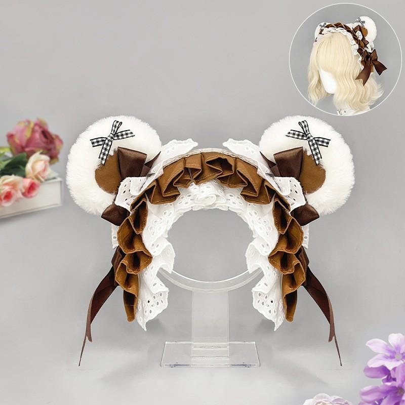 Plush Bear Ear Headband Women Girls Sweet Kawaii Hair Accessory Removable Clip Soft Fuzzy Hairband 2026