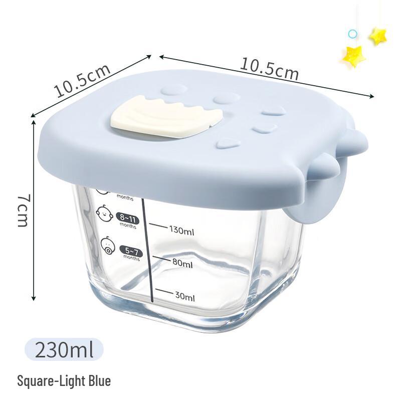 OJW Cartoon Dinosaur Baby Food Container Glass Bowl