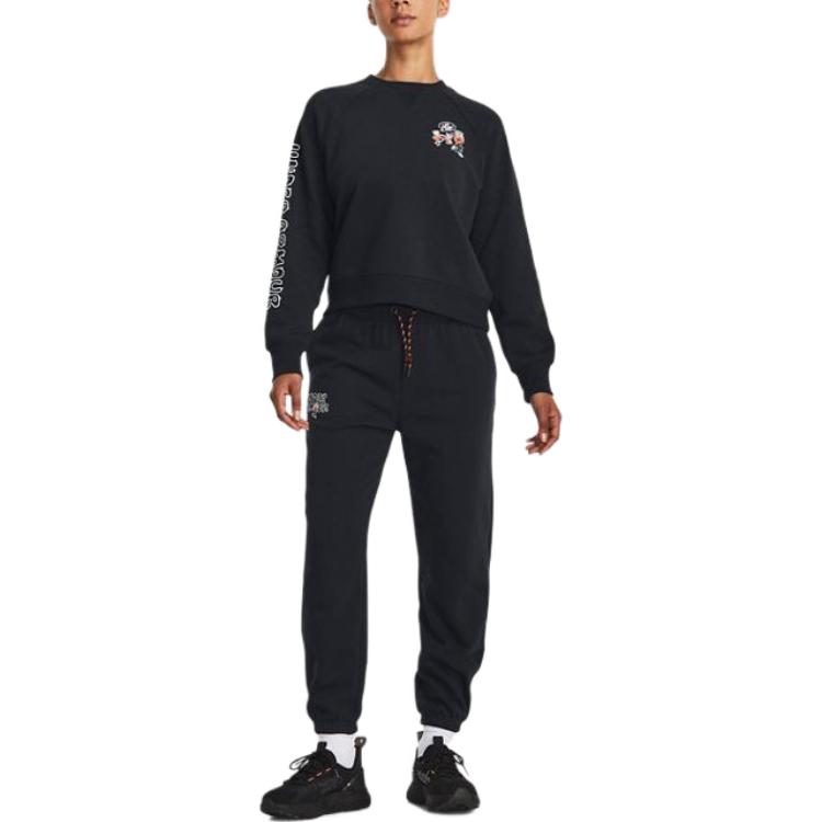 Under Armour Fitted Long Sleeve Sweatshirt With Letter Print Women Tops Black 1379833-001