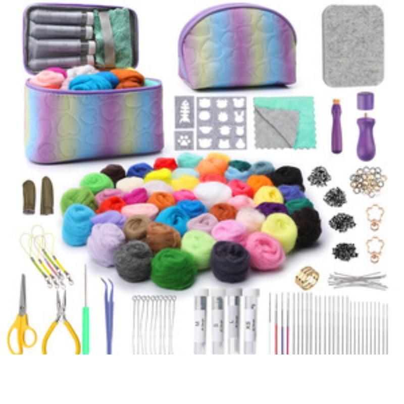 

Набор для фелтинга из шерсти, сумка для хранения, полный набор инструментов для начинающих, аксессуары для иглы для фелтинга, фетр