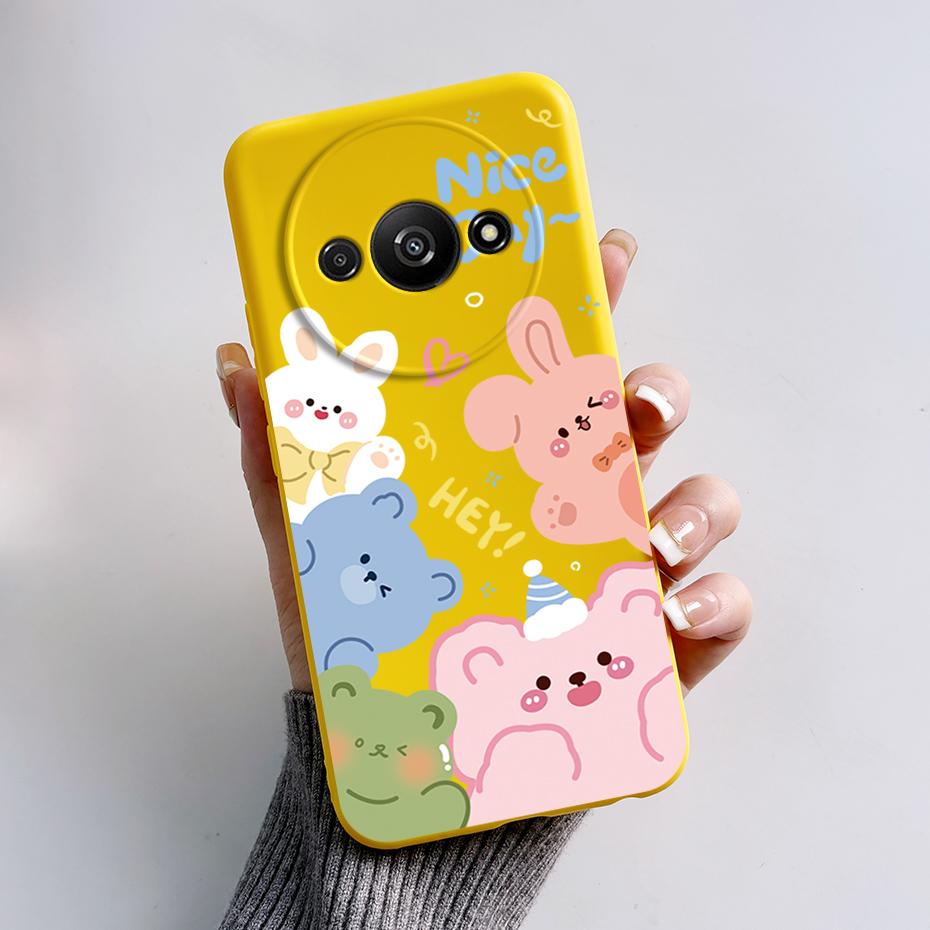 For Funda Redmi A3 Case Redmi A3 2024 Back Cover Stylish Painted Soft Silicone Phone Case for Xiaomi Redmi A3 A 3 RedmiA3 Bumper