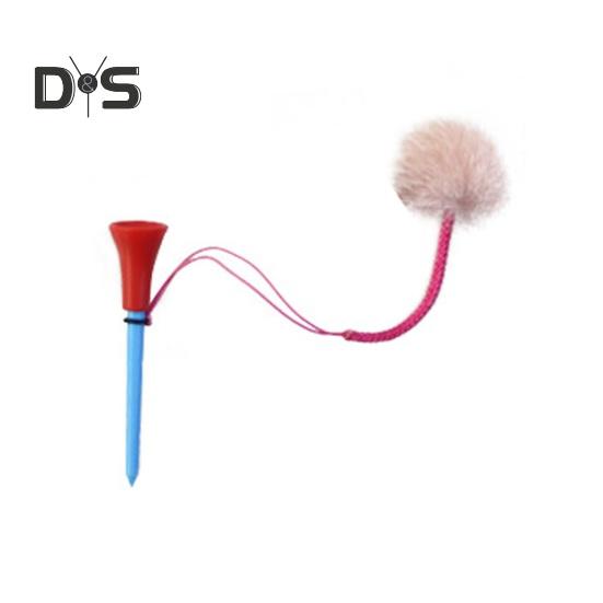 

Тройники для гольфа Пластиковая длинная тройка для гольфа с плюшевым помпоном и веревкой Профессиональная тройка для гольфа Аксессуары для гольфа для ковриков для гольфа розовый