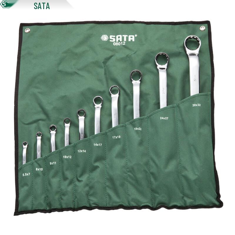 SATA 10-Piece Fully Polished Double Ring Spanner Set